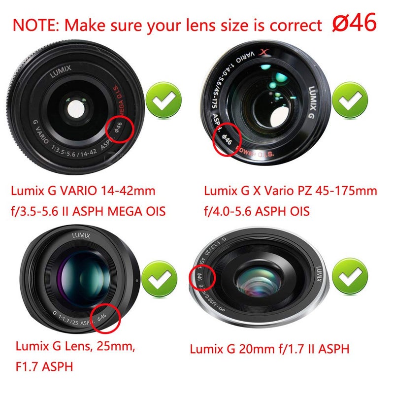 YRTIYO Z50 Lens Cap 46mm Compatible for Nikon Z50 w/NIKKOR Z DX 16-50mm, Compatible for Panasonic Lumix G Vario 14-42mm Lens, 2 Packs - Image 4